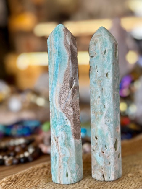 Blue Aragonite Tower | The Hippie Within