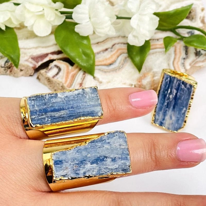 Blue Kyanite Rod Ring