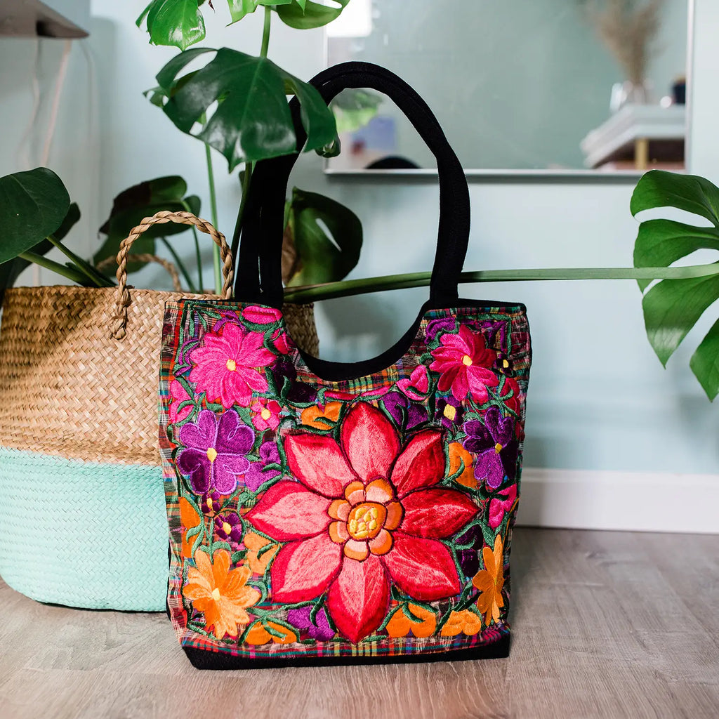 Embroidered Sunflower Purse